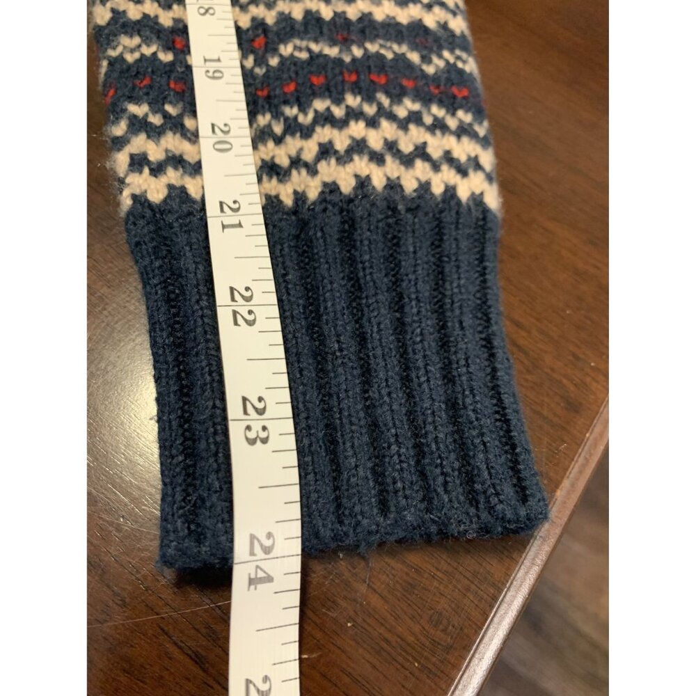 American Eagle M Fair Isle Knit Y2K Pullover Sweater Hoodie Blue - Picture 7 of 8